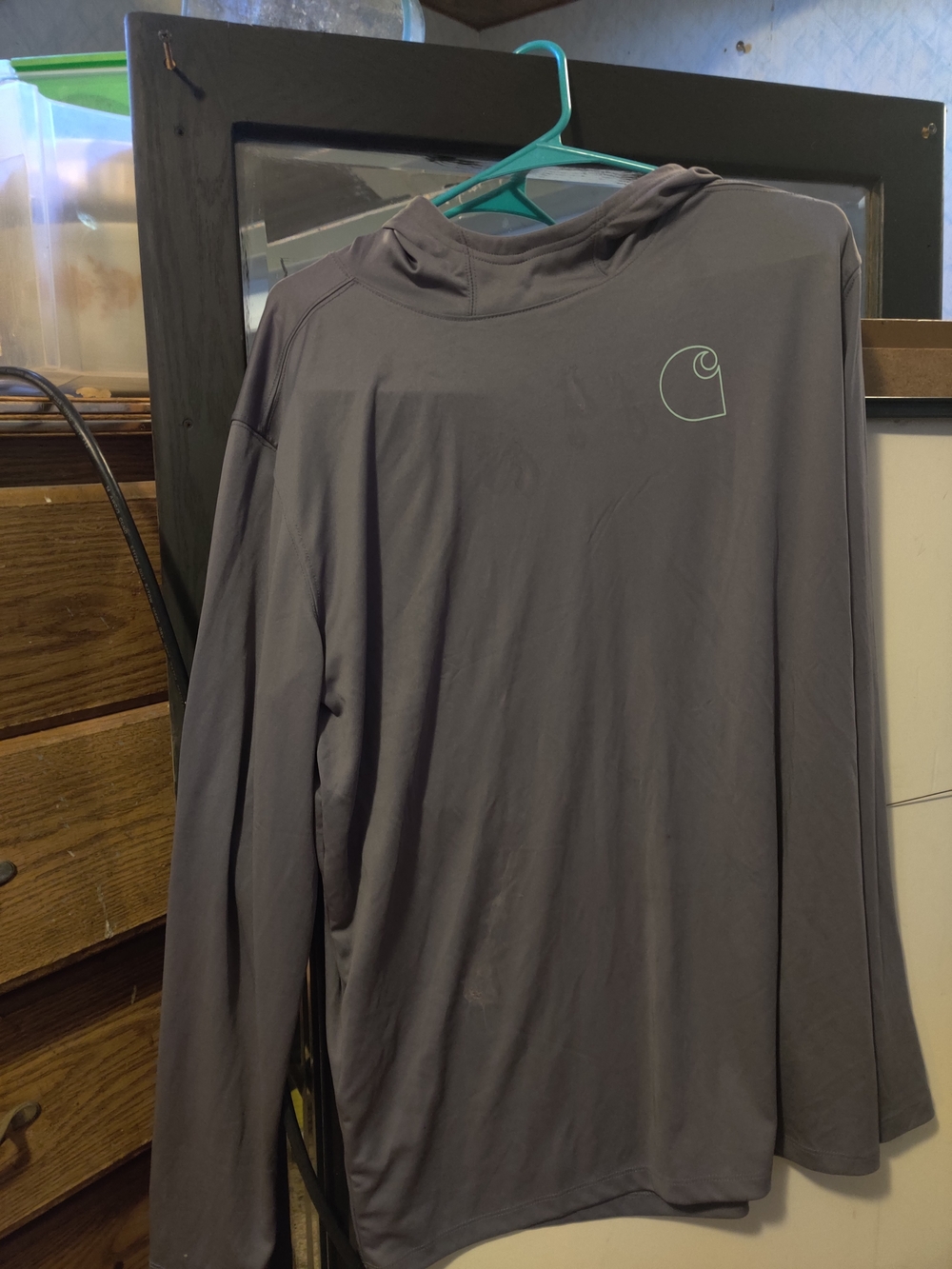 Carhartt Men’s Dark Gray Performance Hooded Long-Sleeve